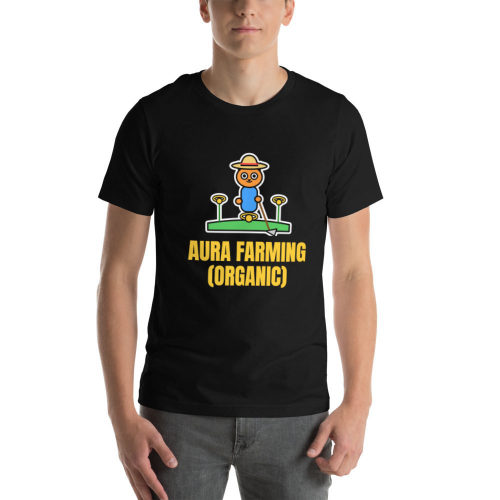 Black T-shirt: Aura Farming (organic)