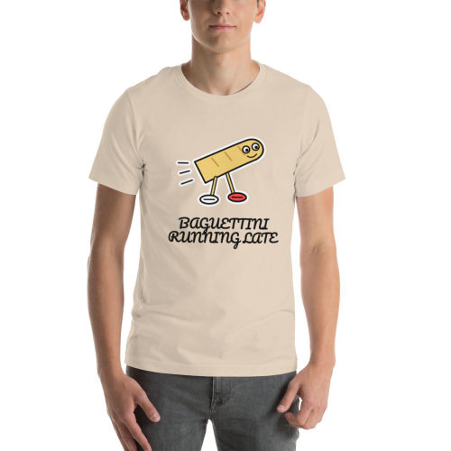 Soft Cream T-shirt: Baguettini Running Late