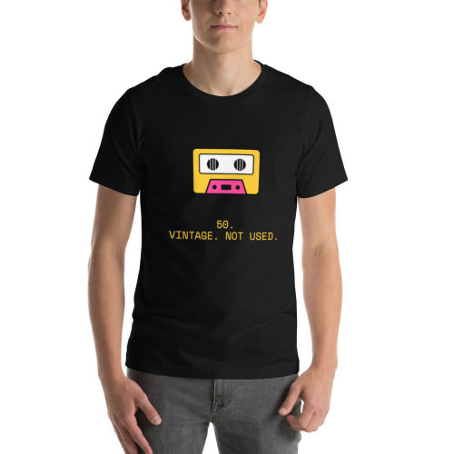 Black T-shirt: 50. Vintage. Not Used.
