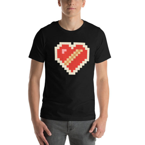 Black T-shirt: Pixelheart